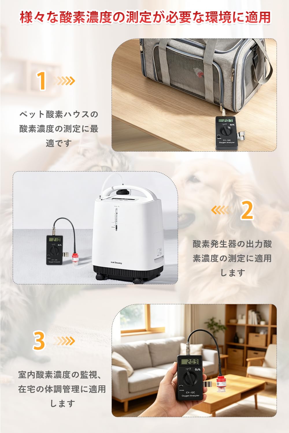 Amazon | GHDVOP ペット用酸素濃度計 酸素室 室内 空気中 酸素濃度測定